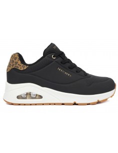 SKECHERS ZAPATILLAS UNO - JUNGLE NITE NEGRO/LEOPARDO MUJER